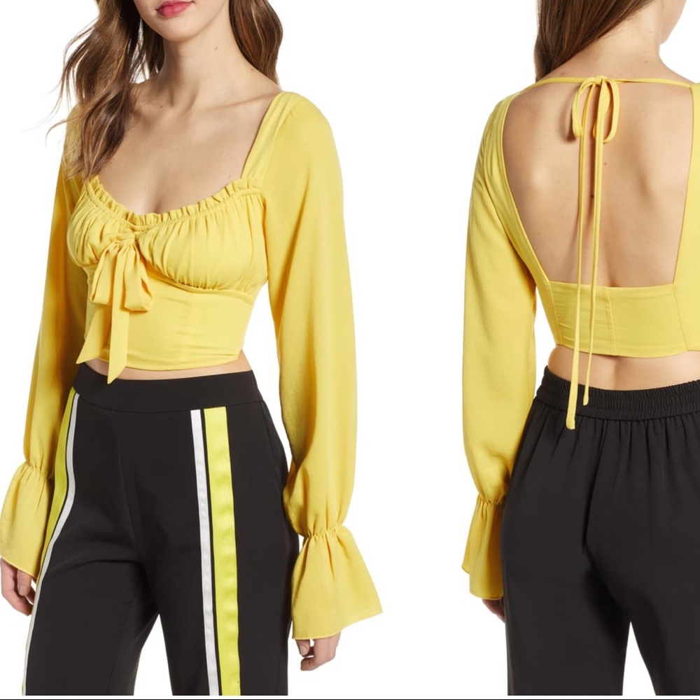 Tiger Mist Ocha Crop Top  - yellow XS